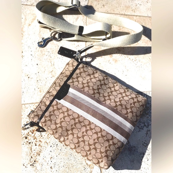 Coach Khaki/Mahogany Signature “C” Canvas Fabric/Leather XBody-adjustable Strap - Picture 3 of 16